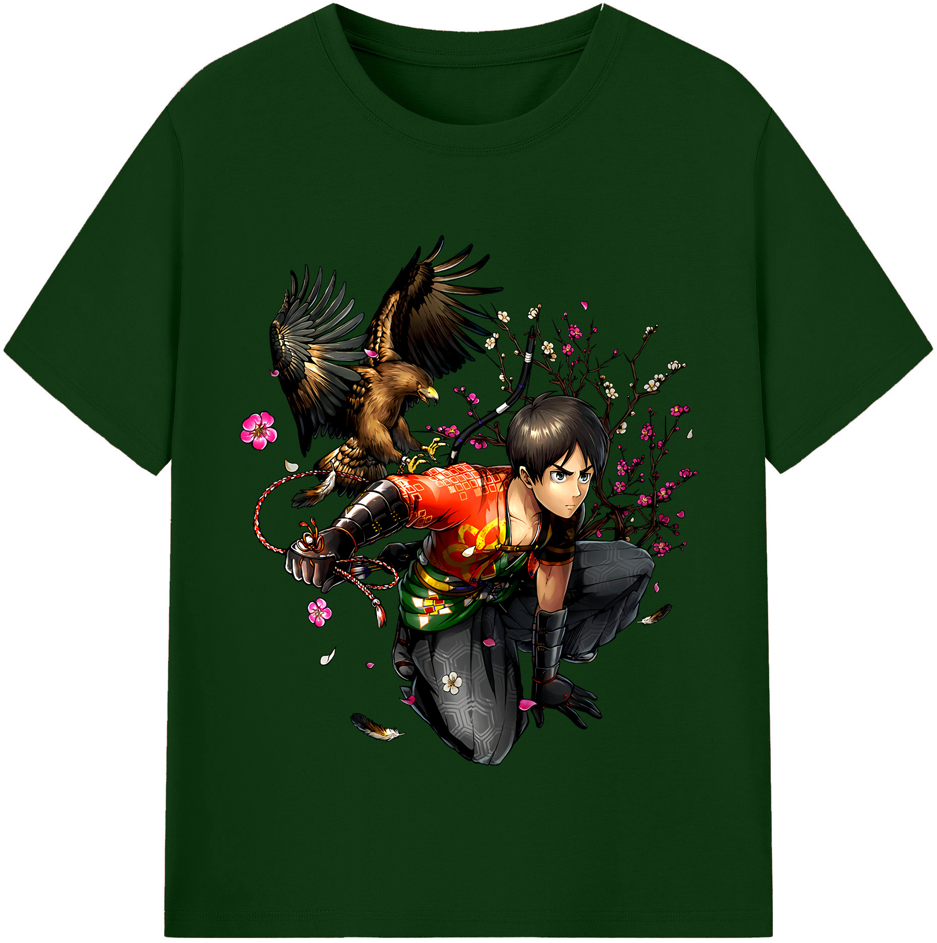 （画像用） 進撃の巨人 エレン･イェーガー Attack on Titan Eren Jäger 綿100％半袖Tシャツ（フロントプリント）